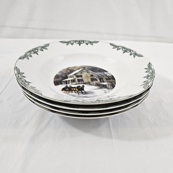 Currier & Ives 2000 Thomas Museum Of The City of New York Soup Bowls - Set of 4 - Picture 16 of 16